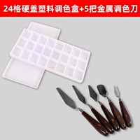 24 сетка с твердой крышкой пластиковой цветовой коробки +5 металлический спаринг нож