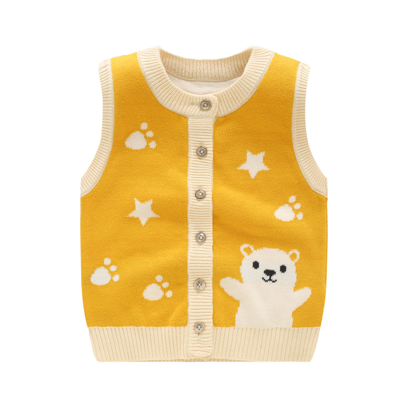 Baby woolen vest boys and girls knit autumn and winter baby vest spring and autumn outer wear vest children's sweater inner wear