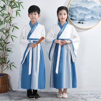 taobao agent Source Customized Hanfu Children's Chinese Student Service Chinese Cosmetic Elementary School Scripture Book Children's Girls Six