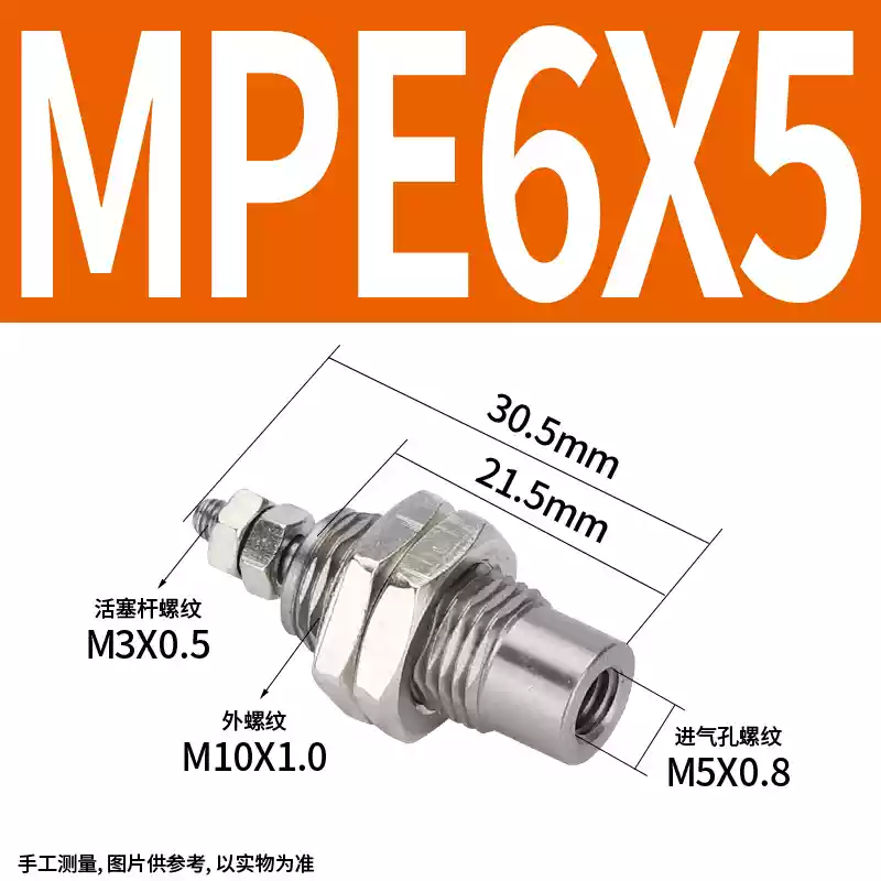 kềm bấm cáp mạng Xi lanh tác động đơn thu nhỏ ren ngoài có lò xo MPE/CJPB/4/6/10/15-5/10/15/20 thay vì SMC keo bắn súng