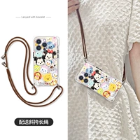 [Цветной поводок Disney] Четыре угловых отверстия для шнурка★С длинным ремешком через плечо