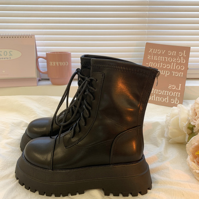 taobao agent Martens, high demi-season low boots platform with zipper English style, 2022 collection, British style, fitted