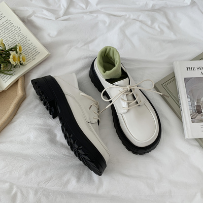 taobao agent White summer Japanese universal footwear English style platform, British style, 2022