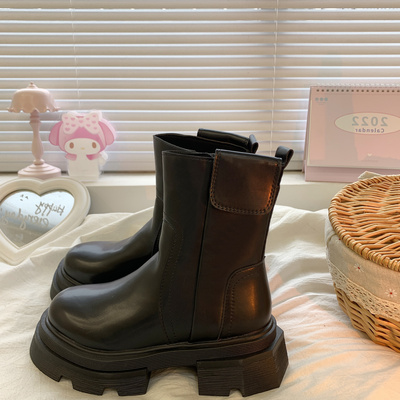 taobao agent Martens, high demi-season chelsea platform English style, low boots, British style