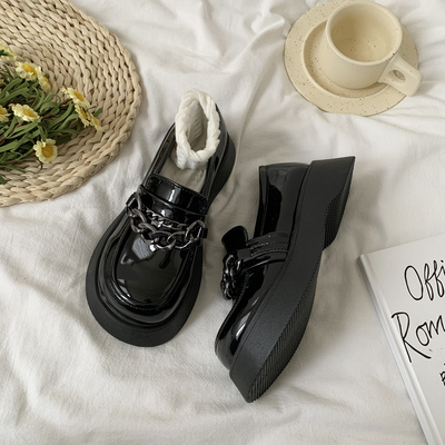taobao agent Demi-season black footwear platform English style, 2022, trend of season
