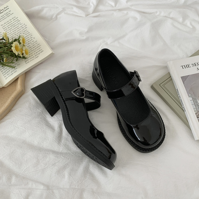 taobao agent 2022 Summer new fairy, gentle and thick heels Mary Single shoes round head retro single shoes jk small leather shoes