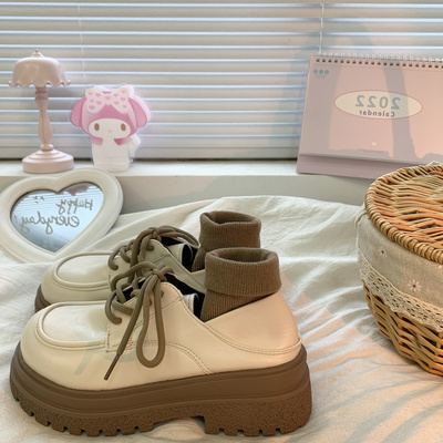 taobao agent Demi-season universal high Japanese footwear English style platform, British style