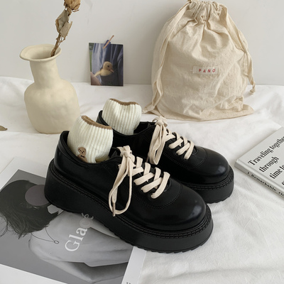 taobao agent Demi-season capacious Japanese universal footwear English style platform, British style