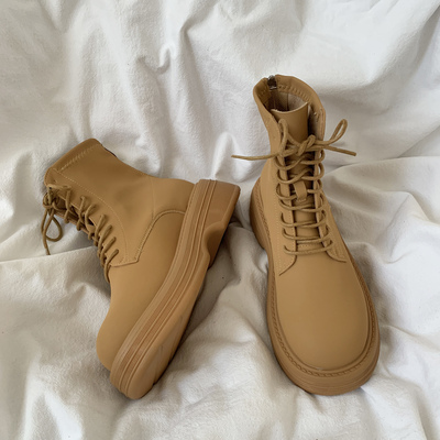 taobao agent Martens, retro universal demi-season train model English style platform, low boots, 2022 collection, British style