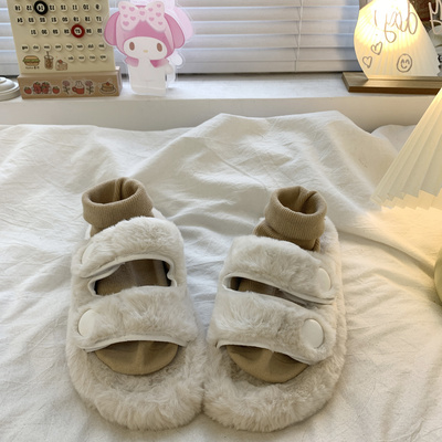 taobao agent Slippers, winter mesh cute universal footwear platform, autumn, 2022, internet celebrity