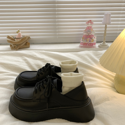 taobao agent Black fleece demi-season Japanese footwear platform English style, British style