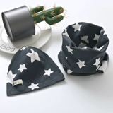 Тонкая детская шапка, шарф, хлопковый осенний ветрозащитный комплект, детская шапочка для новорожденных