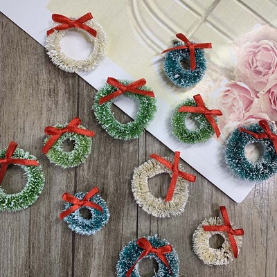 taobao agent BJD baby house decorate Christmas mini snowflower rim bow decorative pendant DIY handmade holiday props