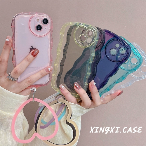 Apple, брендовый прозрачный волнистый совместимый iPhone 13, чехол для телефона, силиконовый защитный чехол, барсетка, мобильный телефон, 13promax, iphone, защита при падении, простой и элегантный дизайн