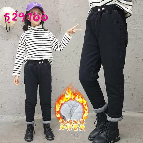 Стеганые штаны, джинсы, пуховик, увеличенная толщина, в западном стиле