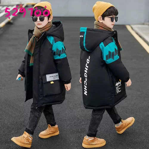 Утепленная демисезонная длинная куртка для мальчиков для отдыха, коллекция 2022, в западном стиле, в корейском стиле, подходит для подростков, средней длины