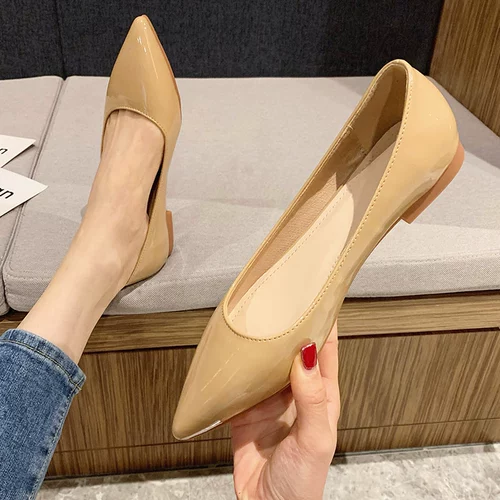 Обувь с заостренным носом, универсальные туфли, коллекция 2021, осенняя, тренд сезона, из натуральной кожи, большой размер