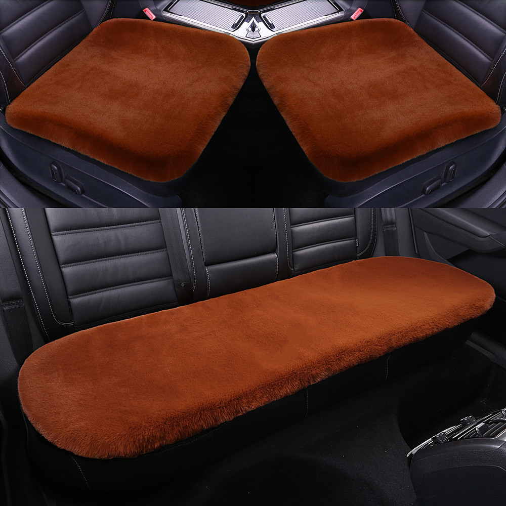 Buy Winter rabbit wool car seat pad single piece no back three-piece ...