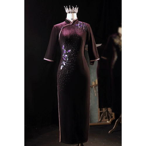 Ципао, элитное сиреневое свадебное платье для матери, коллекция 2023