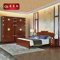 艺尊轩 2012 Ming -Style Suite Six -Piece Dual Bed Top Top Box Sable Squary TV Шкаф мебель для красного дерева