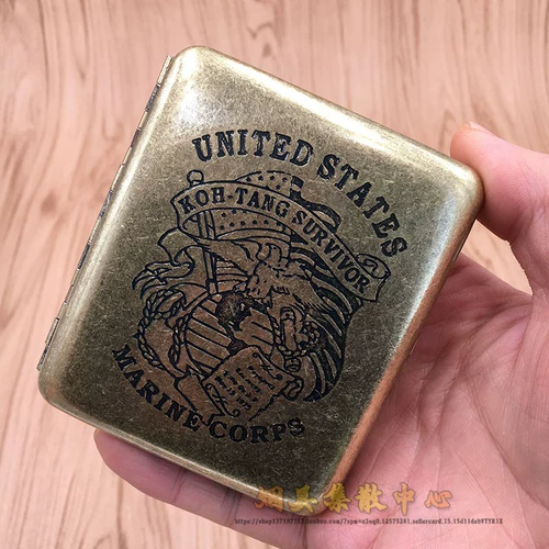 Мужской металлический резной ретро портативный ультратонкий портсигар