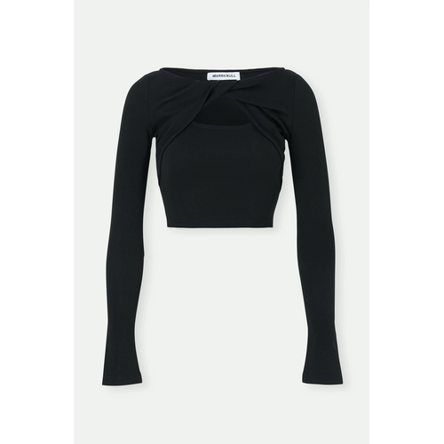 [Скидка] Женский короткий топ из скрученной хлопковой смеси MARRKNULL на раннюю весну, однотонная ткань, ворс совершенно уникален