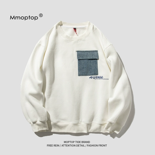 Зимняя брендовая ретро утепленная толстовка для влюбленных, лонгслив с круглым воротником, куртка