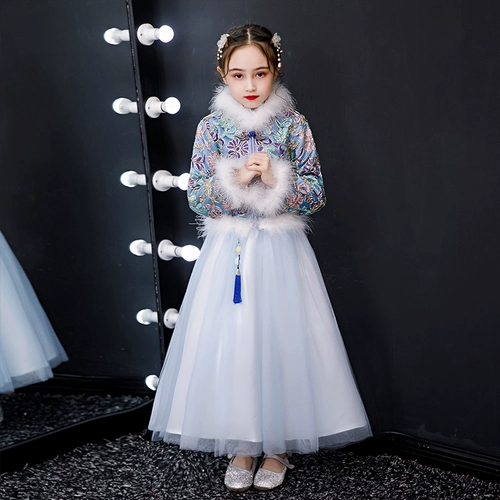 Весеннее ханьфу, утепленное платье, юбка на девочку, китайский стиль