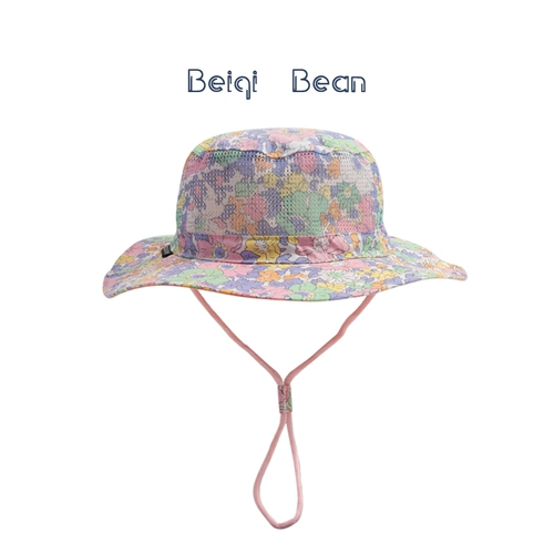 Детская летняя тонкая шапка, дышащая кепка для мальчиков для младенца, милый консилер, в цветочек