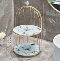 Золотая двойная птичья клетка черно -белая стеклянная доска