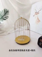 Gold Up High -Syster -Layer Iron Bird Cage+Shoe Support