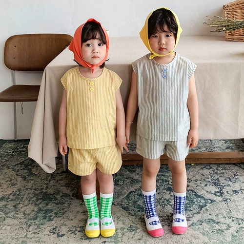 Tide, летняя летняя одежда, летний комплект для мальчиков, детская майка топ для отдыха, детская одежда, в корейском стиле