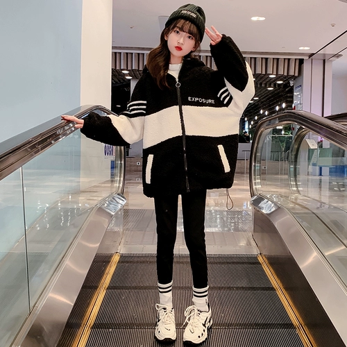 Флисовая куртка, осенний детский пуховик, коллекция 2022, в западном стиле, популярно в интернете, подходит для подростков, увеличенная толщина