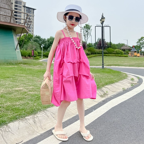 Хлопковая юбка, тонкая летняя одежда, летнее платье-комбинация для принцессы, пляжное платье, в западном стиле, подходит для подростков