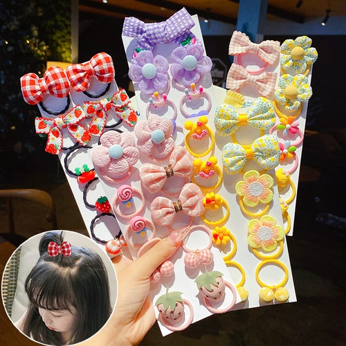 Детский эластичный аксессуар для волос с бантиком, безвредная резинка для волос, в цветочек, не повреждает волосы