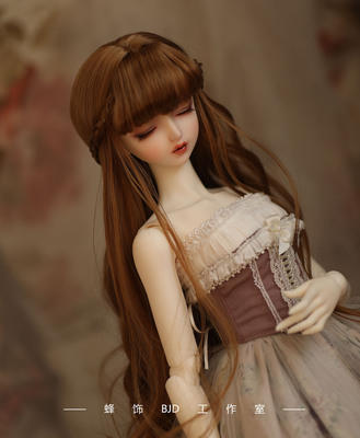 taobao agent Bee jewelry BJD wigs 3 points 4 points Large wave super soft milk silk buckle three -four -point elegant accessories chestnut cocoa cocoa