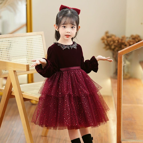 Весенняя юбка, осеннее платье, весенний детский наряд маленькой принцессы, в западном стиле