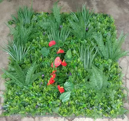 Имитационное растение Стена зеленая пластиковая трава кожаная стена