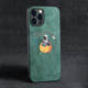 Alcantara Suede Microfiber Phone Cases Covers Cartoon Bear Cute Luxury High End Premium iPhone 15, iPhone 14, iPhone 13, iPhone 12,