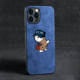 Alcantara Suede Microfiber Phone Cases Covers Cartoon Bear Cute Luxury High End Premium iPhone 15, iPhone 14, iPhone 13, iPhone 12,