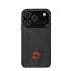 Supreme Black Alcantara Suede Luxury Leather Phone Case for iPhone 17, 16, 15, 14 and 13