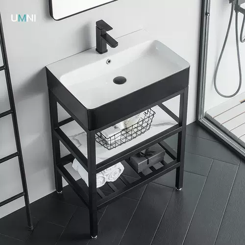 Простая напольная раковина для ванной комнаты, умывальник для маленькой квартиры, кронштейн из нержавеющей стали, встроенная раковина для открытого балкона