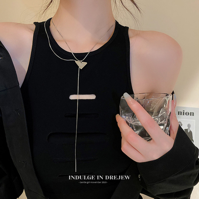 taobao agent Fashionable necklace with tassels with letters, small design sweater, chain for key bag , light luxury style, 2022 collection