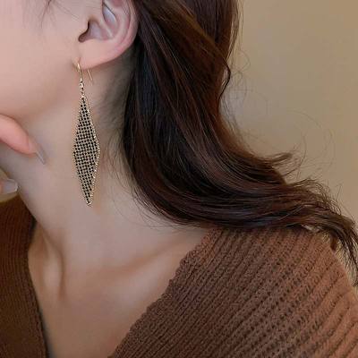 taobao agent Long advanced demi-season retro earrings, light luxury style, high-quality style