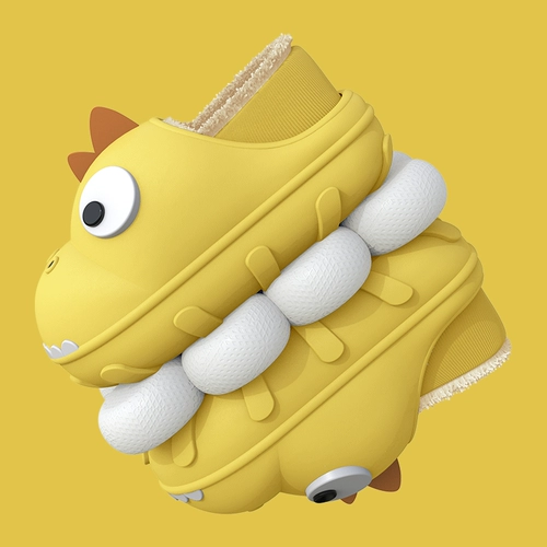 Тапочки для мальчиков, удерживающая тепло сумка для обуви, водонепроницаемый уличный детский зимний динозавр, семейный стиль