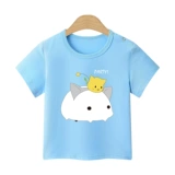 Детская хлопковая тонкая футболка с коротким рукавом, приятная телу цветная летняя одежда