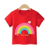 Детская хлопковая тонкая футболка с коротким рукавом, приятная телу цветная летняя одежда