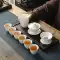 Bộ trà, bát, tách trà, gốm sứ hộ gia đình ngọc bích hộp quà tặng đơn giản của Trung Quốc có cạnh phù hộ bộ logo sứ ngọc bích bộ ấm trà đẹp Trà sứ