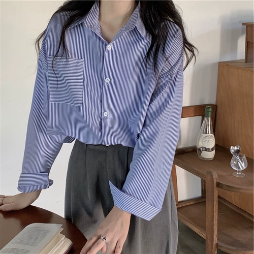 Осенний ретро лонгслив, базовая рубашка, воротник поло, оверсайз