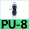 đầu nối dây hơi khí nén Đầu nối nhanh khí nén PU thẳng qua khí quản cắm nhanh PG/PEG/PW đường kính thay đổi PE/PY tee 4/6/8/10-8mm mua đầu nối nhanh khí nén nối khí nén Đầu nối khí nén